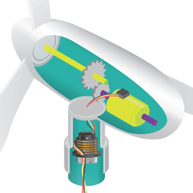 Wind turbine and slip rings